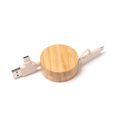Stamina Garyk bamboo charger in beige, ready for laser engraving