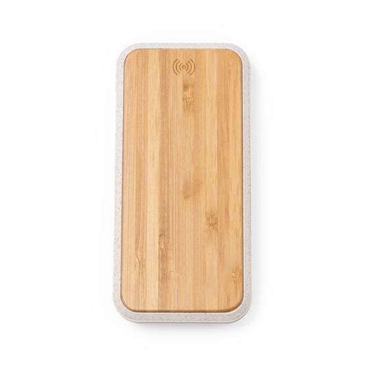 Stamina Blaster bamboo and wheat fibre power bank 10000 mAh in beige, ready for logo printing