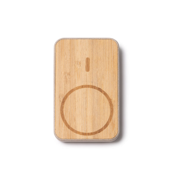 Stamina Brener bamboo and wheat fibre power bank 5000 mAh in beige, ready for laser engraving