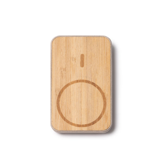 Stamina Brener bamboo and wheat fibre power bank 5000 mAh in beige, ready for laser engraving