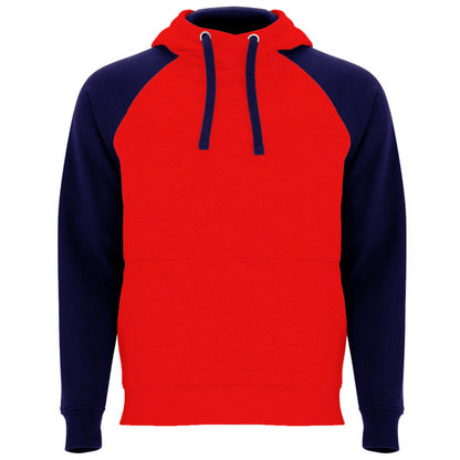 Roly Badet unisex hoodie in red/navy blue, ready for logo printing or embroidery