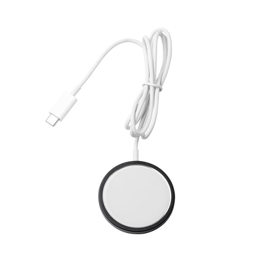 Stamina Wudy recycled aluminium wireless charger in black, ready for laser engraving