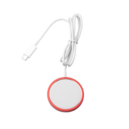 Stamina Wudy recycled aluminium wireless charger in red, ready for laser engraving