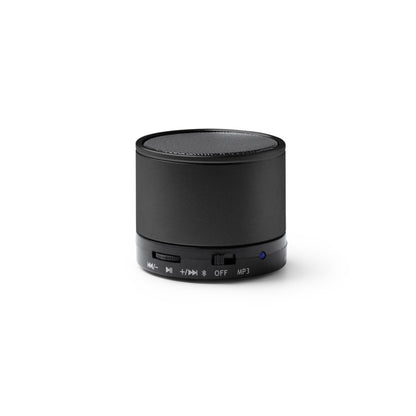 Stamina Corus recycled aluminium Bluetooth speaker in black, ready for laser engraving