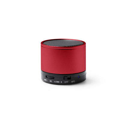 Stamina Corus recycled aluminium Bluetooth speaker in red, ready for laser engraving