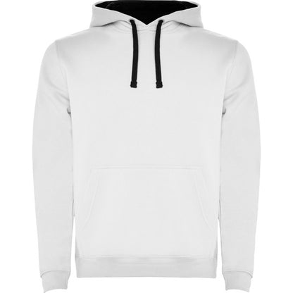 Roly Urban men's hoodie in white/navy blue, ready for logo printing or embroidery
