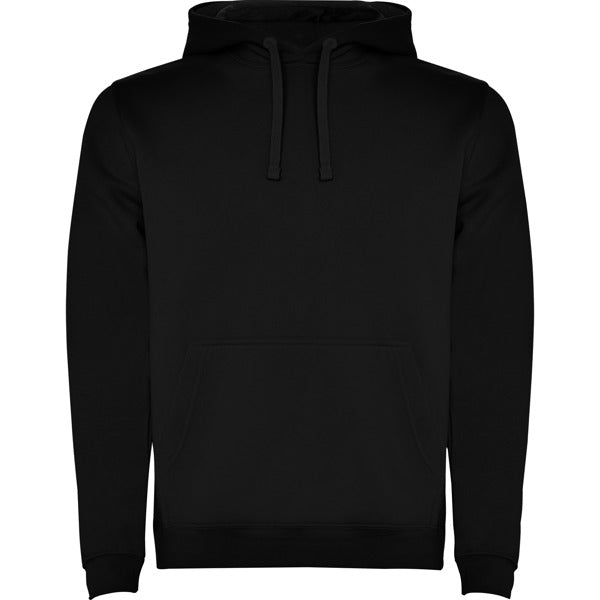 Roly Urban men's hoodie in black, ready for logo printing or embroidery