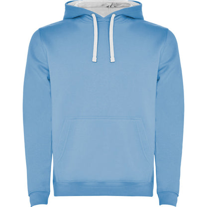 Roly Urban men's hoodie in sky blue/white, ready for logo printing or embroidery