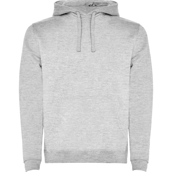 Roly Urban men's hoodie in ash white melange, ready for logo printing or embroidery