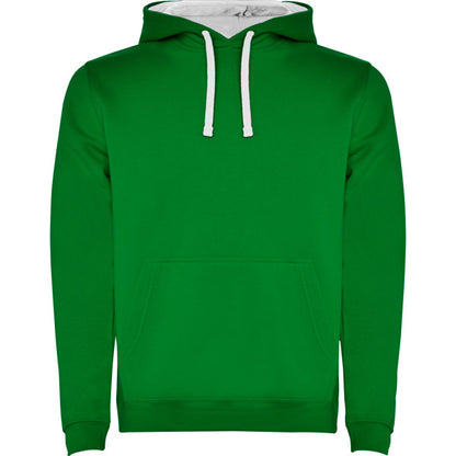 Roly Urban men's hoodie in kelly green/white, ready for logo printing or embroidery
