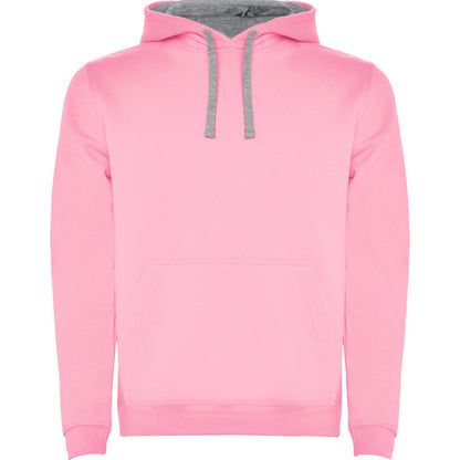 Roly Urban men's hoodie in light pink/heather grey, ready for logo printing or embroidery