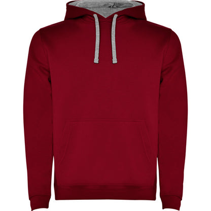 Roly Urban men's hoodie in garnet/heather grey, ready for logo printing or embroidery