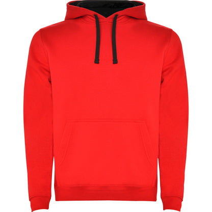 Roly Urban men's hoodie in red/black, ready for logo printing or embroidery