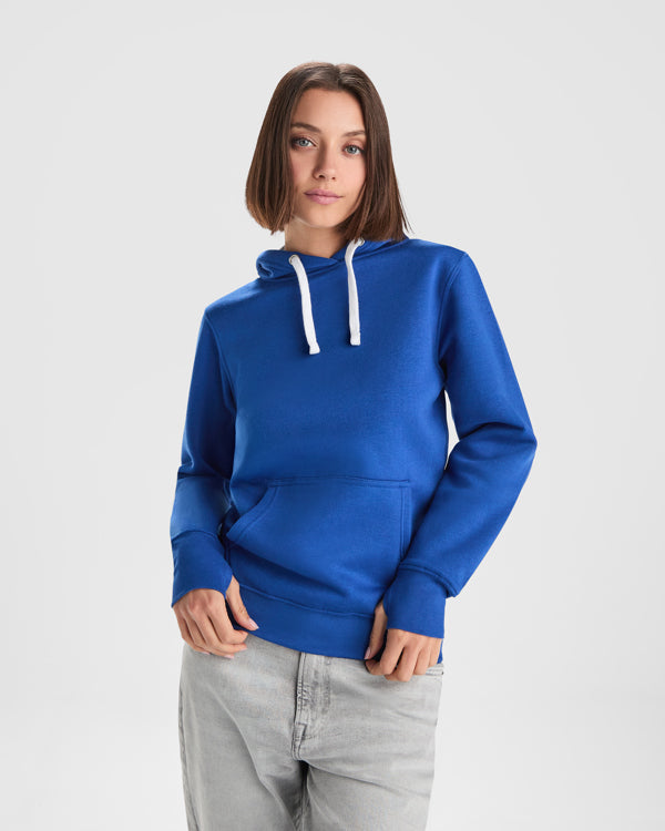 Roly Urban Woman women's hoodie in white, alternative view, ready for logo printing or embroidery