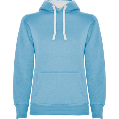 Roly Urban Woman women's hoodie in sky blue/white, ready for logo printing or embroidery