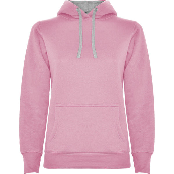 Roly Urban Woman women's hoodie in light pink/heather grey, ready for logo printing or embroidery