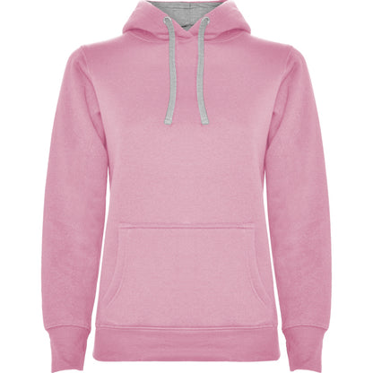 Roly Urban Woman women's hoodie in light pink/heather grey, ready for logo printing or embroidery