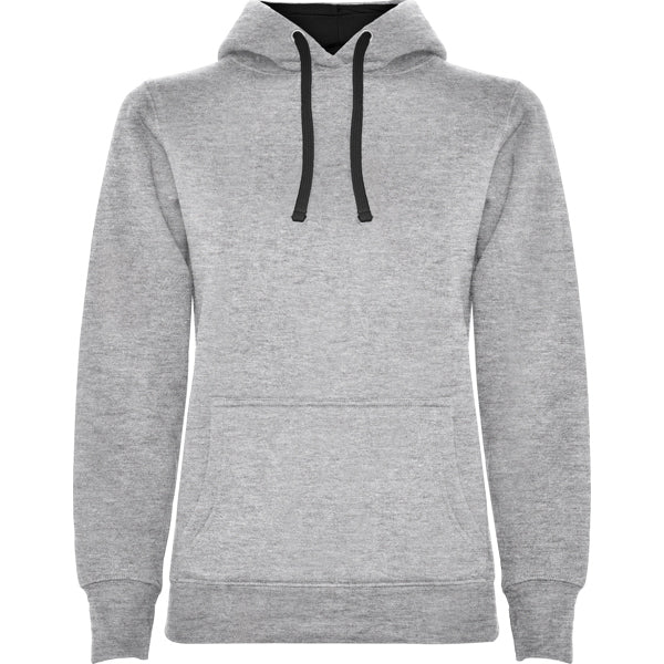 Roly Urban Woman women's hoodie in heather grey/black, ready for logo printing or embroidery