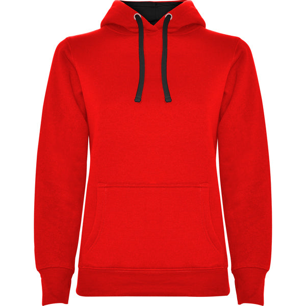 Roly Urban Woman women's hoodie in red/black, ready for logo printing or embroidery