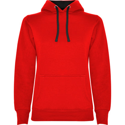 Roly Urban Woman women's hoodie in red/black, ready for logo printing or embroidery