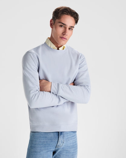 Roly Clasica unisex jumper in white, alternative view, ready for logo printing or embroidery