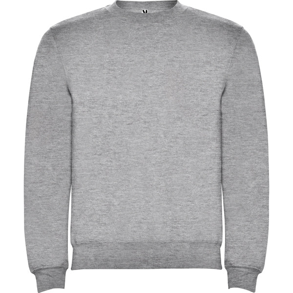 Roly Clasica unisex jumper in heather grey, ready for logo printing or embroidery