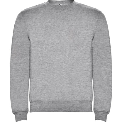 Roly Clasica unisex jumper in heather grey, ready for logo printing or embroidery