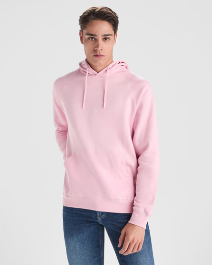 Roly Vinson unisex hoodie in white, alternative view, ready for logo printing or embroidery