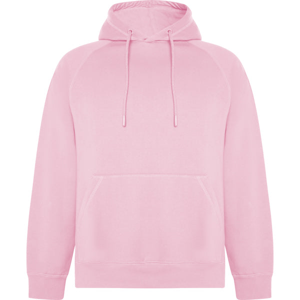 Roly Vinson unisex hoodie in light pink, ready for logo printing or embroidery