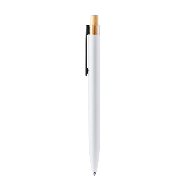 Stamina Tansa bamboo and recycled aluminium ball pen in white, ready for laser engraving