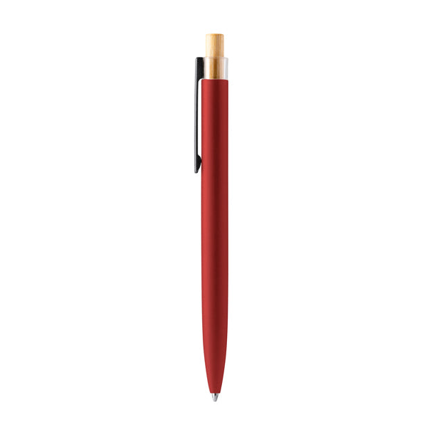 Stamina Tansa bamboo and recycled aluminium ball pen in dark red, ready for laser engraving