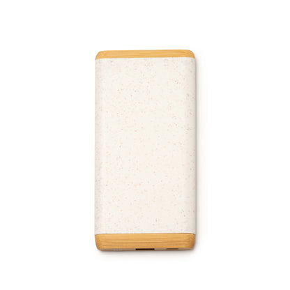 Stamina Kasim bamboo and wheat fibre power bank 5000 mAh in beige, ready for logo printing