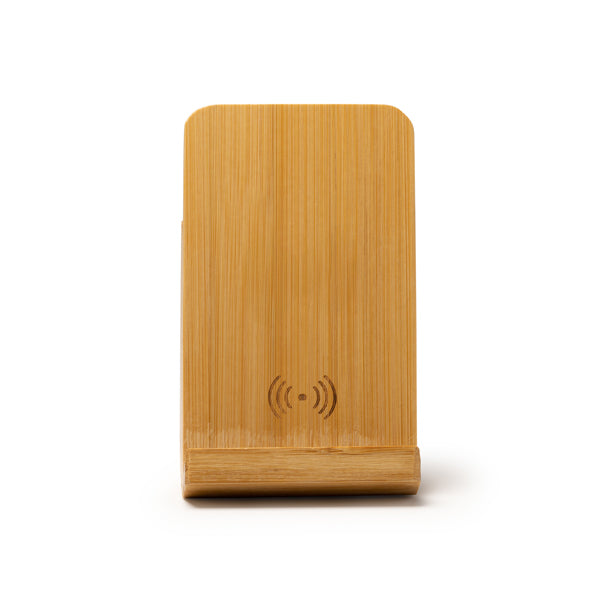 Stamina Kodix bamboo wireless charger in beige, ready for laser engraving