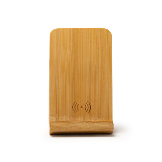 Stamina Kodix bamboo wireless charger in beige, ready for laser engraving