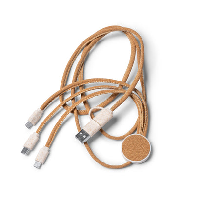 Stamina Metrik cork and wheat fibre charger in beige, ready for laser engraving