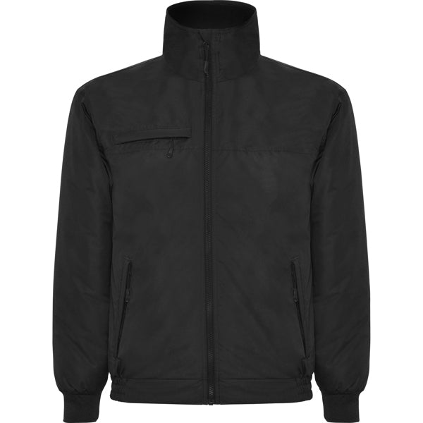 Roly Yukon men's padded jacket in black, ready for logo printing or embroidery