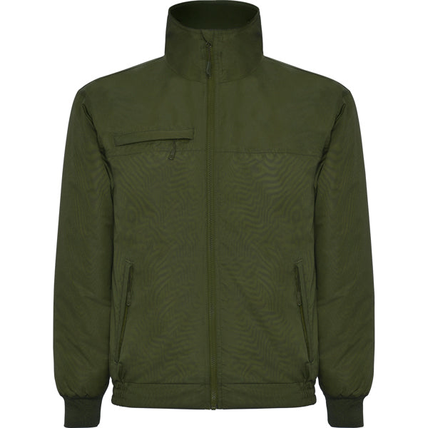 Roly Yukon men's padded jacket in army green, ready for logo printing or embroidery