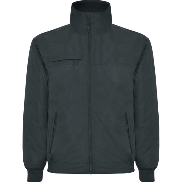 Roly Yukon men's padded jacket in dark lead, ready for logo printing or embroidery