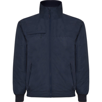 Roly Yukon men's padded jacket in navy blue, ready for logo printing or embroidery