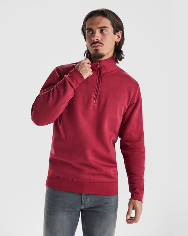 Roly Aneto men's sweatshirt in white, alternative view, ready for logo printing or embroidery