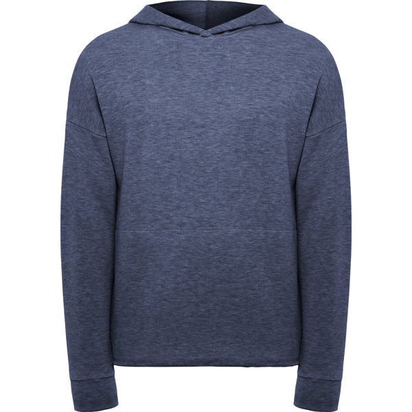 Roly Manaslu unisex hoodie in heather denim, ready for logo printing or embroidery