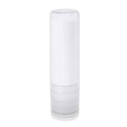 Stamina Lissen plastic lip balm in white, ready for logo printing