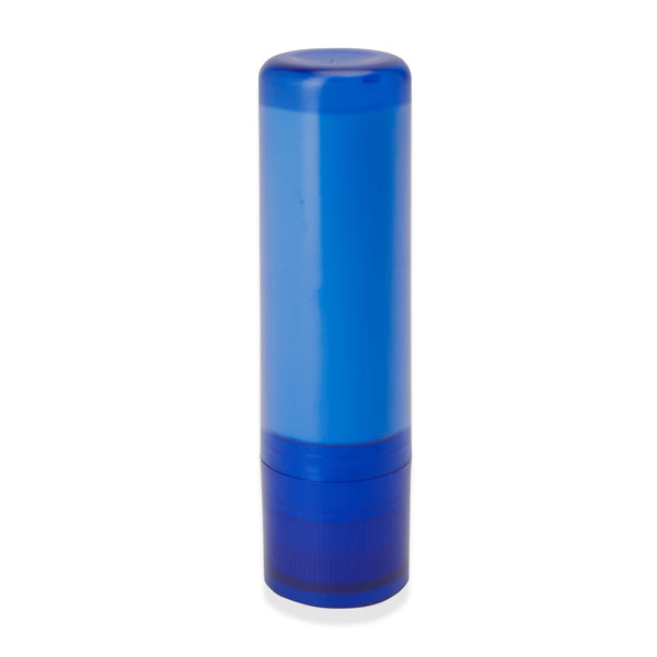 Stamina Lissen plastic lip balm in royal blue, ready for logo printing