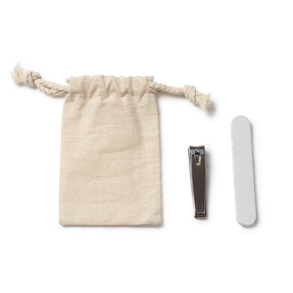 Stamina Velvet cotton manicure set in beige, ready for laser engraving