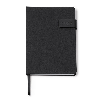 Stamina Koven recycled polyester RPET diary A5 in black, ready for logo printing