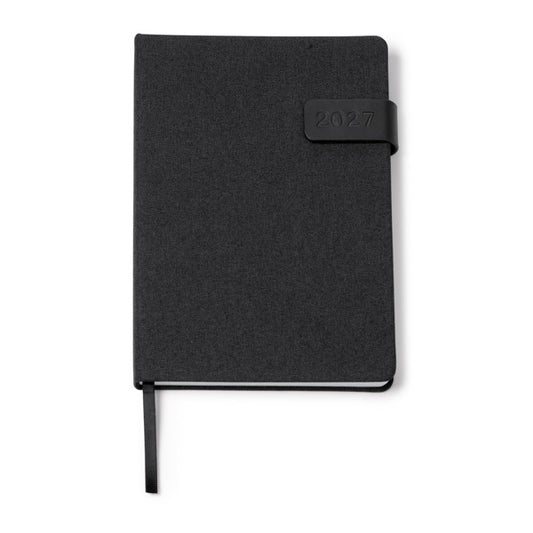 Stamina Koven recycled polyester RPET diary A5 in black, ready for logo printing