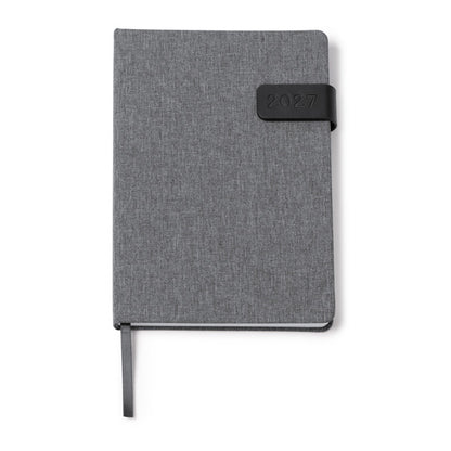 Stamina Koven recycled polyester RPET diary A5 in heather grey, ready for logo printing