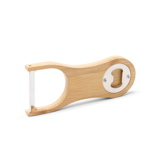 Stamina Lantok bamboo peeler with bottle opener, ready for laser engraving
