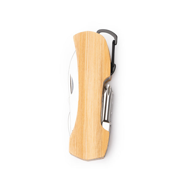 Stamina Galek bamboo multi-tool in beige, ready for laser engraving