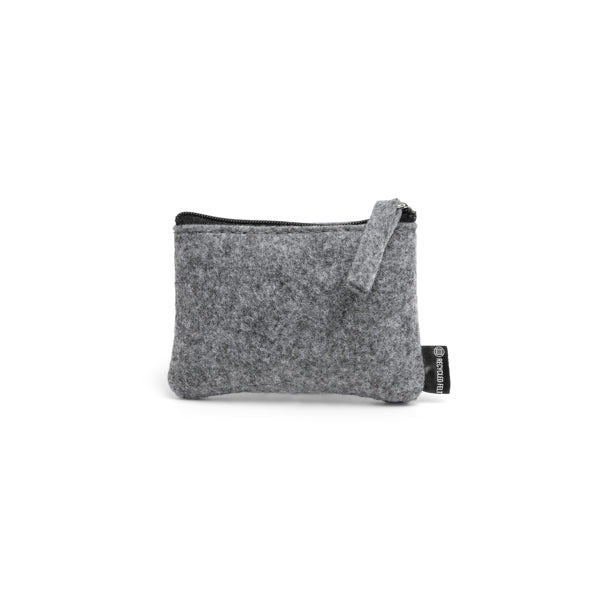 Stamina Luton recycled felt purse in grey, ready for logo printing